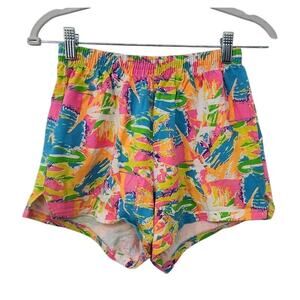 Vintage Y2K Soffe Roll Top Shorts Abstract Neon Shorts Size‎ Medium